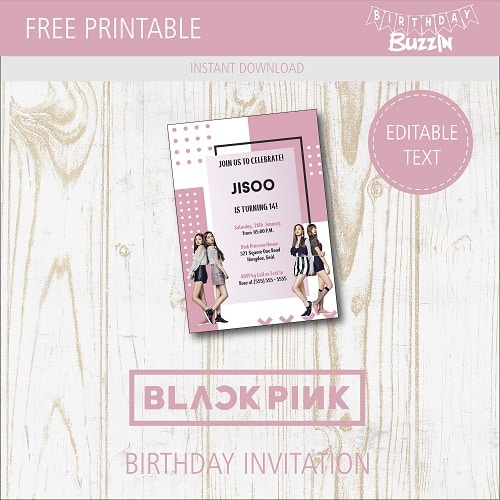 Free Printable Blackpink Party Invitations