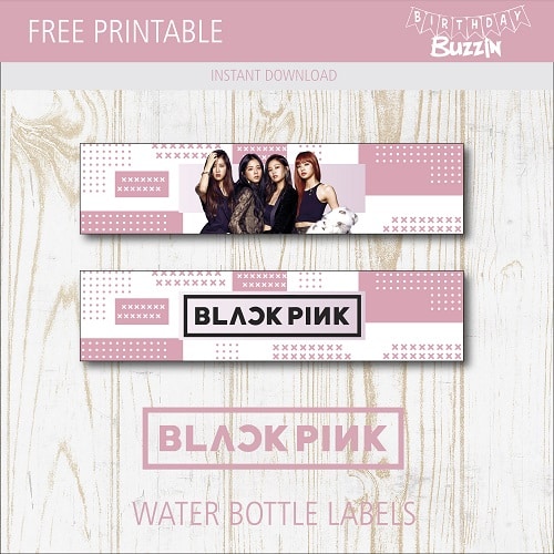 Free Printable Blackpink Water bottle labels