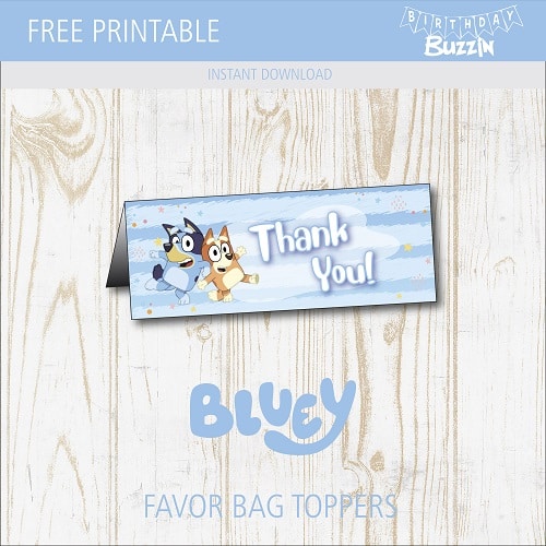 Free Printable Bluey Favor Bag Topper