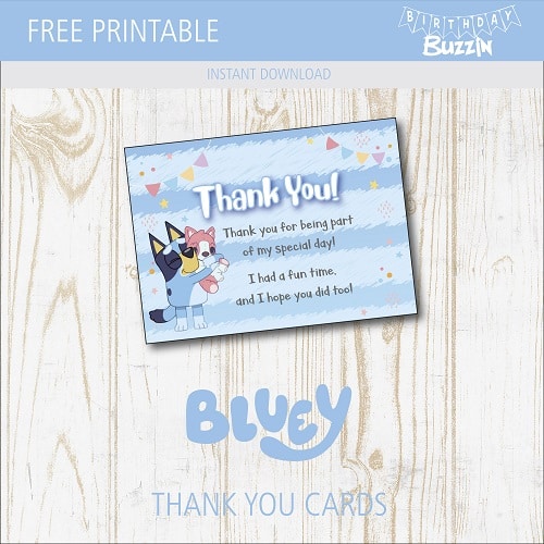 Free Printable Bluey Thank You Cards