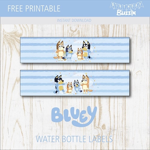 Free Printable Bluey Water Bottle Labels