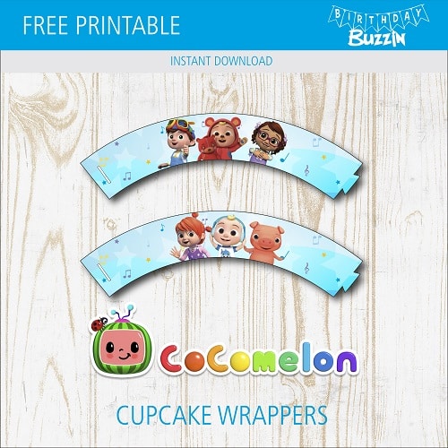 Free Printable Cocomelon Cupcake Wrappers