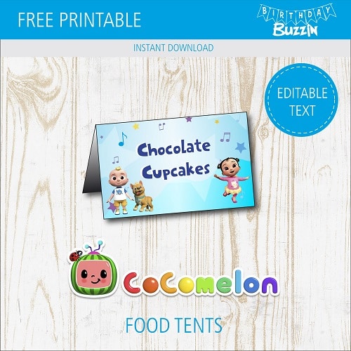 Free Printable Cocomelon Food tents