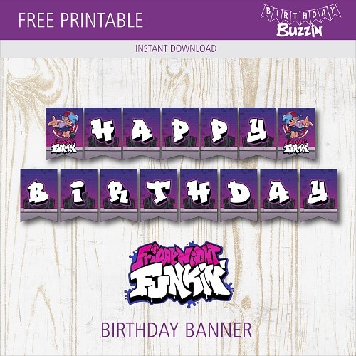 Free Printable Friday Night Funkin Birthday Banner