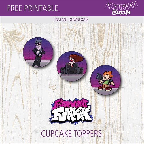 Free Printable Friday Night Funkin Cupcake Toppers
