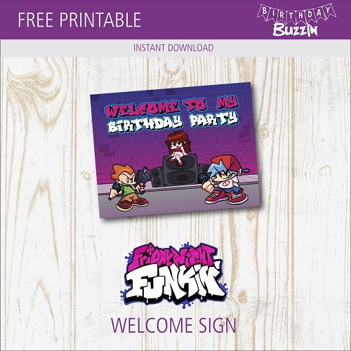 Free Printable Friday Night Funkin Welcome Sign