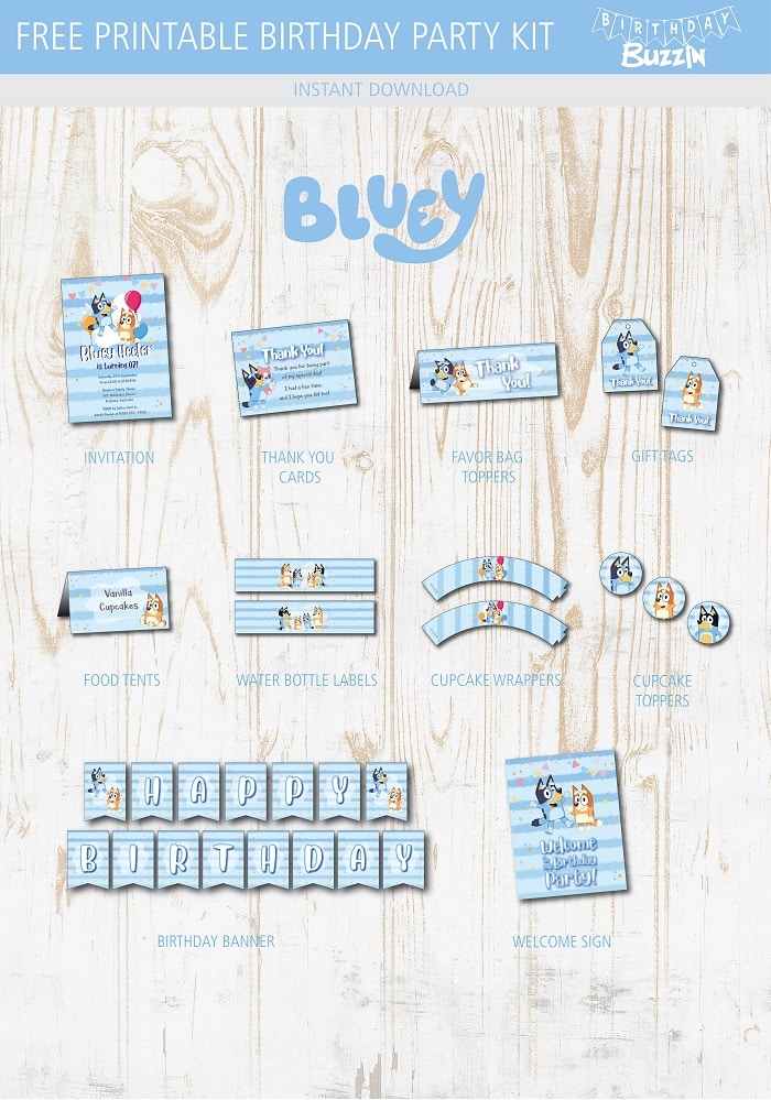 Bluey Water Bottle Label Printable