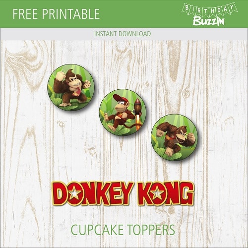 free-printable-donkey-kong-cupcake-toppers-birthday-buzzin