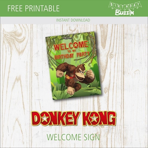 Free Printable Donkey Kong Welcome Sign