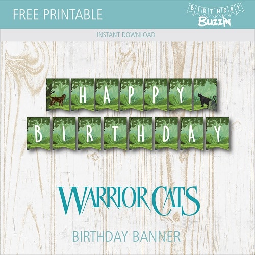 Free Printable Warrior Cats Birthday Banner Birthday Buzzin Free Printable Warrior Cats Birthday Banner Birthday Buzzin