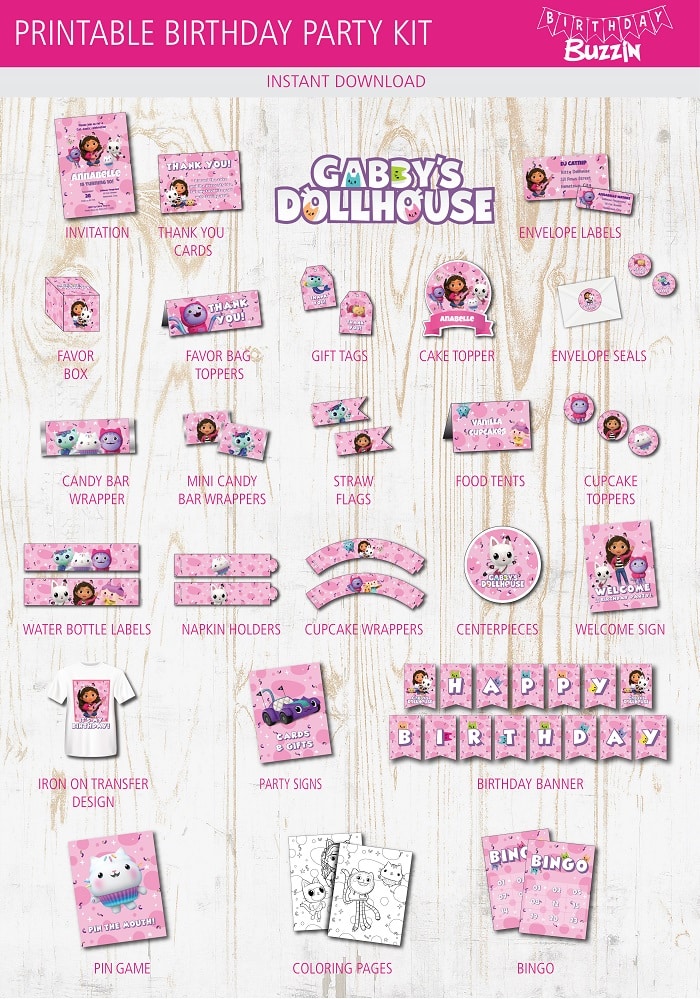 Gabby's Dollhouse Birthday Party Printable Kit