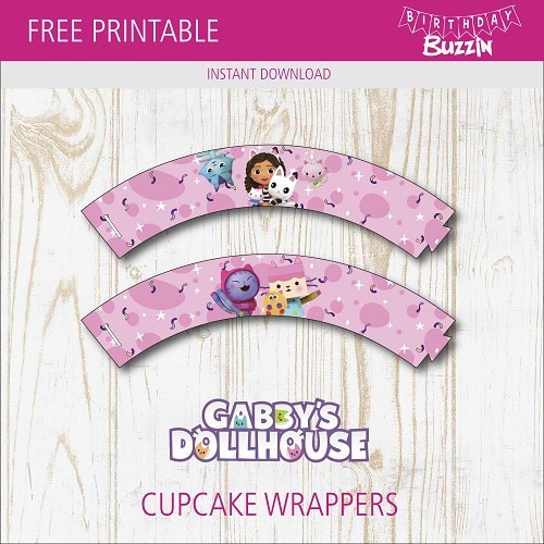 Free Printable Gabby's Dollhouse Cupcake Wrappers