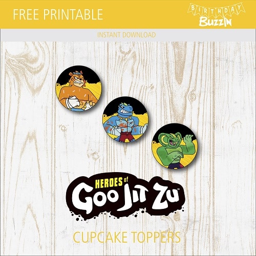 Free Printable Goo Jit Zu Cupcake Toppers