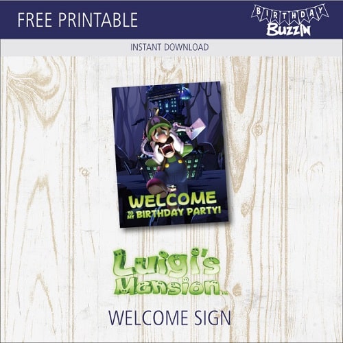 Free Printable Luigi's Mansion Welcome Sign