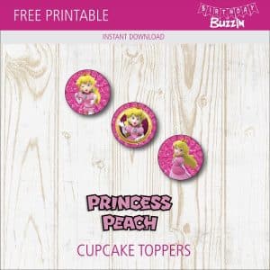 Free Printable Princess Peach Cupcake Toppers