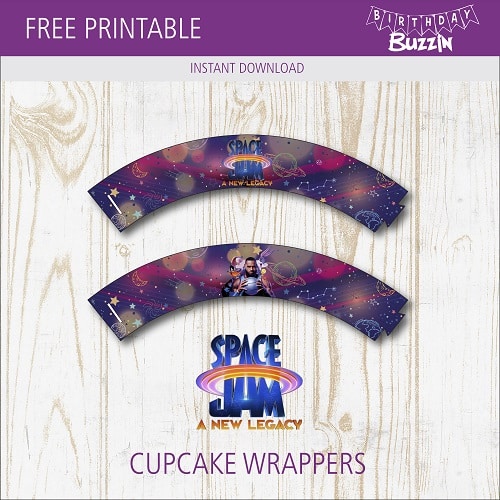 Free Printable Space Jam 2 Cupcake Wrappers