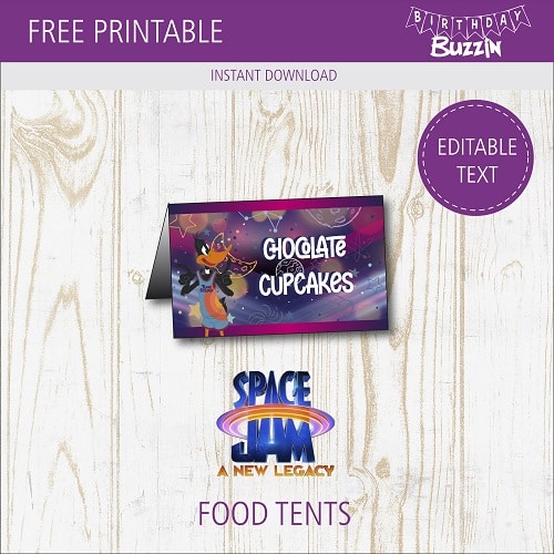 Free Printable Space Jam 2 Food tents