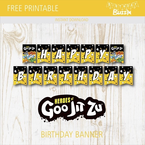 Free Printble Goo Jit Zu Birthday Banner