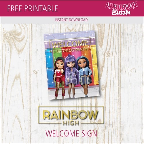 Free Printable Rainbow High Invitations