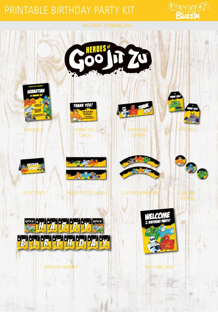 Goo Jit Zu Birthday Party Printable Kit