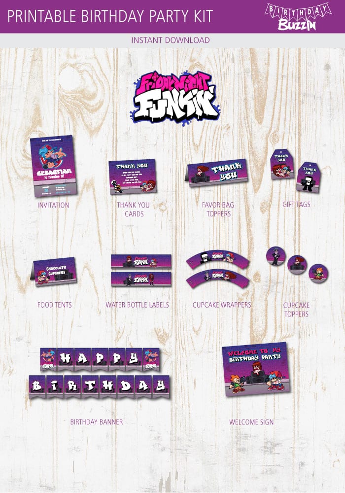 Friday Night Funkin Birthday Party Printable Kit