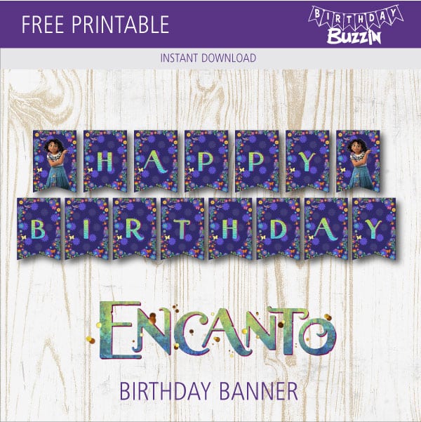 Free Printable Encanto Birthday Banner
