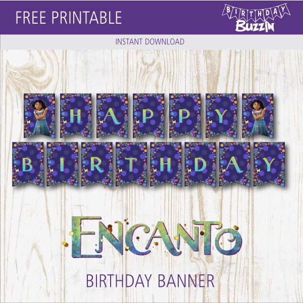Free Printable Encanto Birthday Banner Birthday Buzzin Free Printable Encanto Birthday Banner Birthday Buzzin