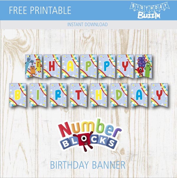 Free Printable Numberblocks Birthday Banner