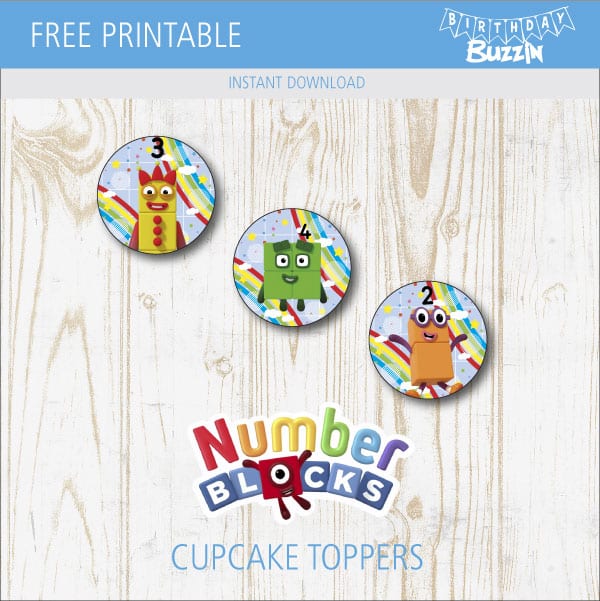 Free Printable Numberblocks Cupcake Toppers