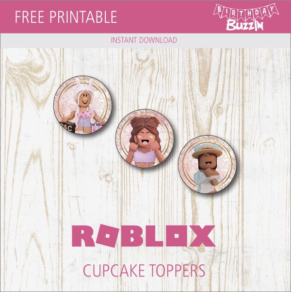 Free Printable Roblox Girl Cupcake Toppers