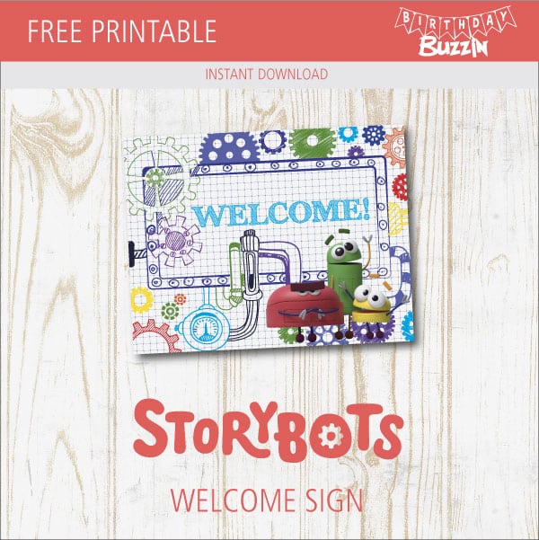 Free printable Storybots Welcome Sign