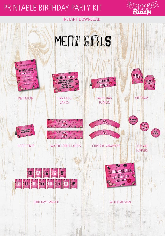 Mean Girls birthday party printables kit