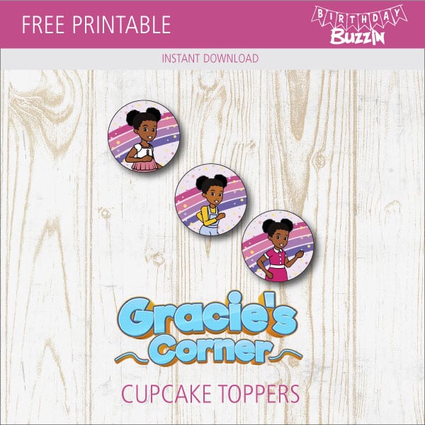 Free Printable Gracie's Corner Cupcake Toppers