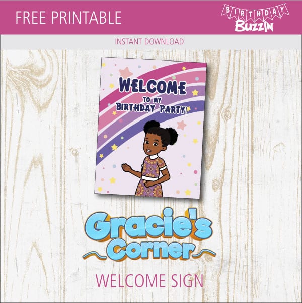 Free Printable Gracie's Corner Welcome Sign