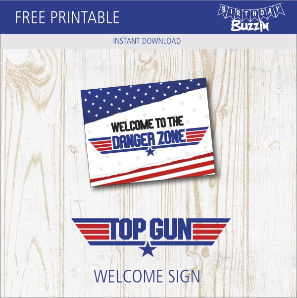 Free Printable Top Gun Welcome Sign