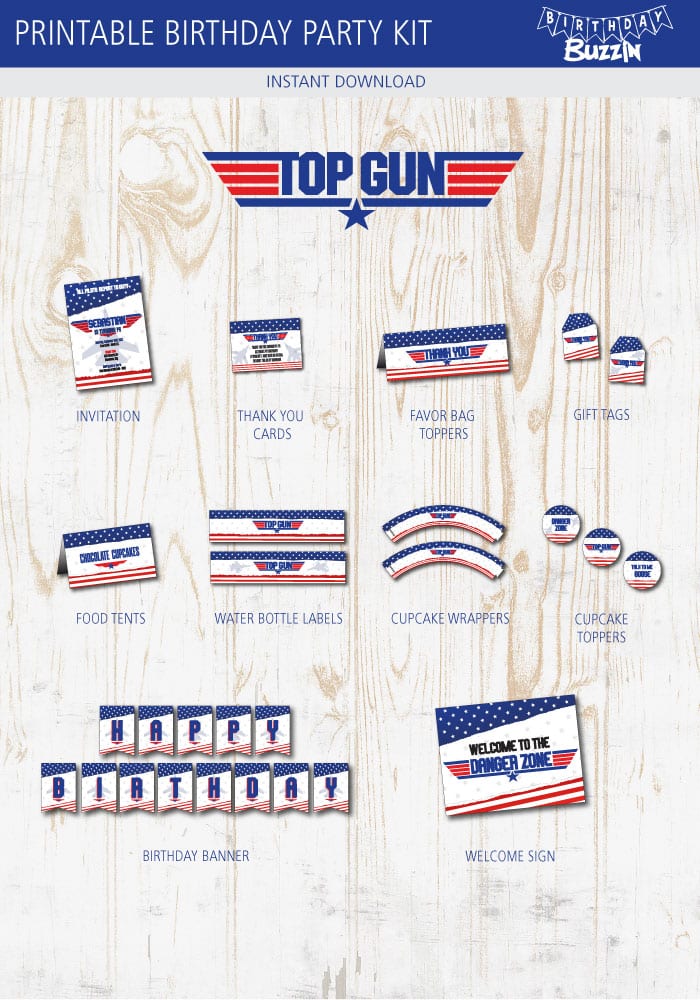 Top Gun Birthday Party Printable Kits