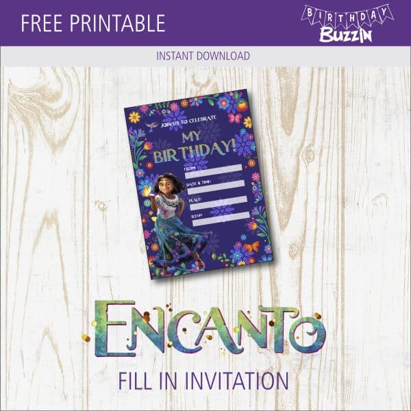 Free printable Encanto birthday party Invitations